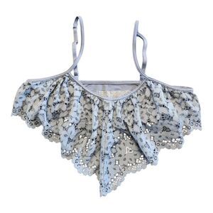 Victorias Secret‎ Body By Victoria Unlined Floral Lace Bralette Medium Blue NWOT